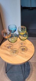 5 oude gekleurde wijnglazen, Antiek en Kunst, Ophalen
