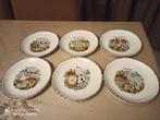 6 Assiettes à fromage + plateau transparent, très bel état, Ophalen, Keramiek, Zo goed als nieuw, Bord(en)