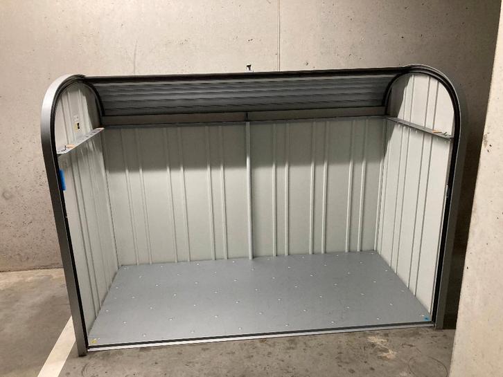 Fietsbox: Biohort Stalen (fiets)berging model SM190, Tuin en Terras, Bergingen en Tuinkasten, Gebruikt, Fietsenberging, Metaal