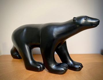  Art Deco 1940 Bronzen Beer Pompom Style gesigneerd chenet beschikbaar voor biedingen