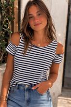 T‑shirt ligné CKH – Taille S, Ophalen of Verzenden, Zo goed als nieuw, Maat 36 (S), Blauw