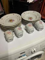 Service ancien en porcelaine fleuri – 27 pièces, Antiquités & Art, Enlèvement