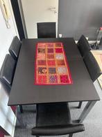 Moderne 6-persoons eettafel met RVS poten (uitschuifbaar), Huis en Inrichting, Tafels | Eettafels, Ophalen, 50 tot 100 cm, Zo goed als nieuw