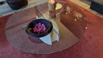 design glazen salontafel, Huis en Inrichting, Ophalen, Gebruikt, Design, Rond