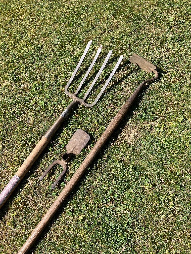 Spitvork & schoffel, Tuin en Terras, Hand-tuingereedschap, Gebruikt, Schoffel, Ophalen