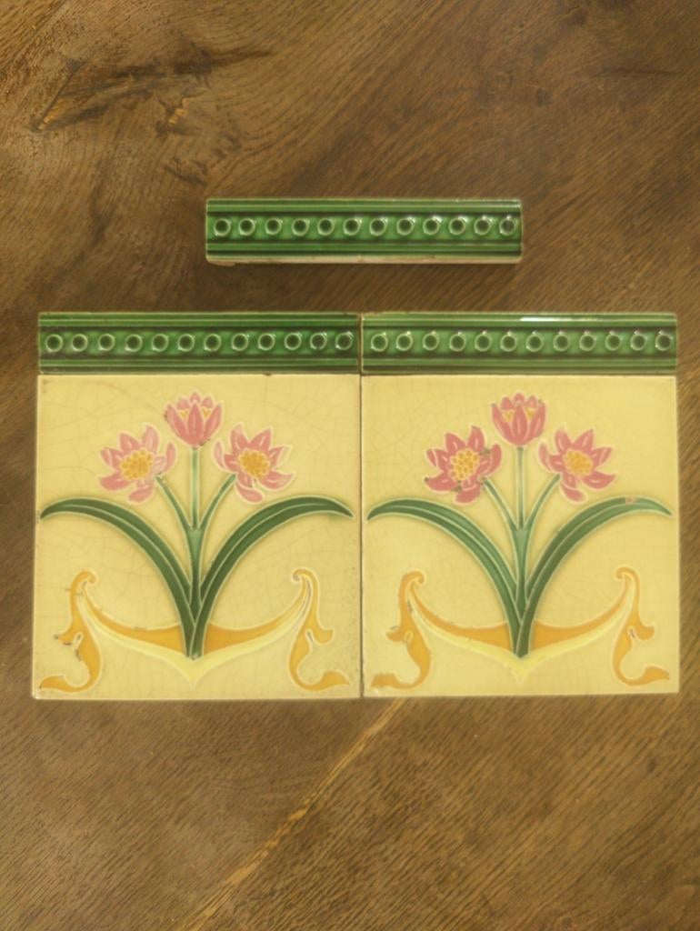 Carrelage mural ancien Art Nouveau, Enlèvement