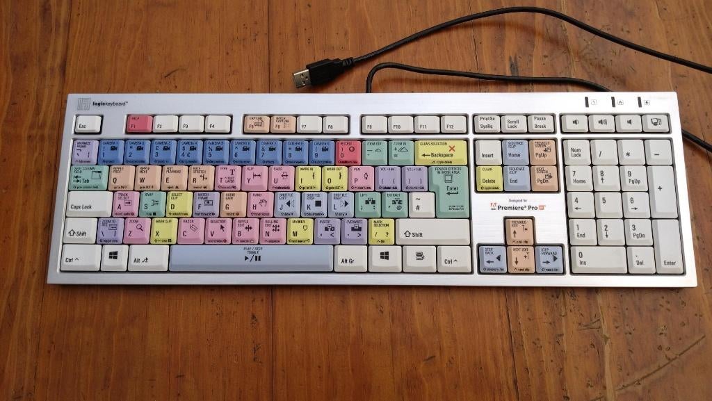 LogicKeyboard Dedicated keyboard Adobe Premiere Pro, Computers en Software, Zo goed als nieuw, Qwerty, Multimediatoetsen, Bedraad