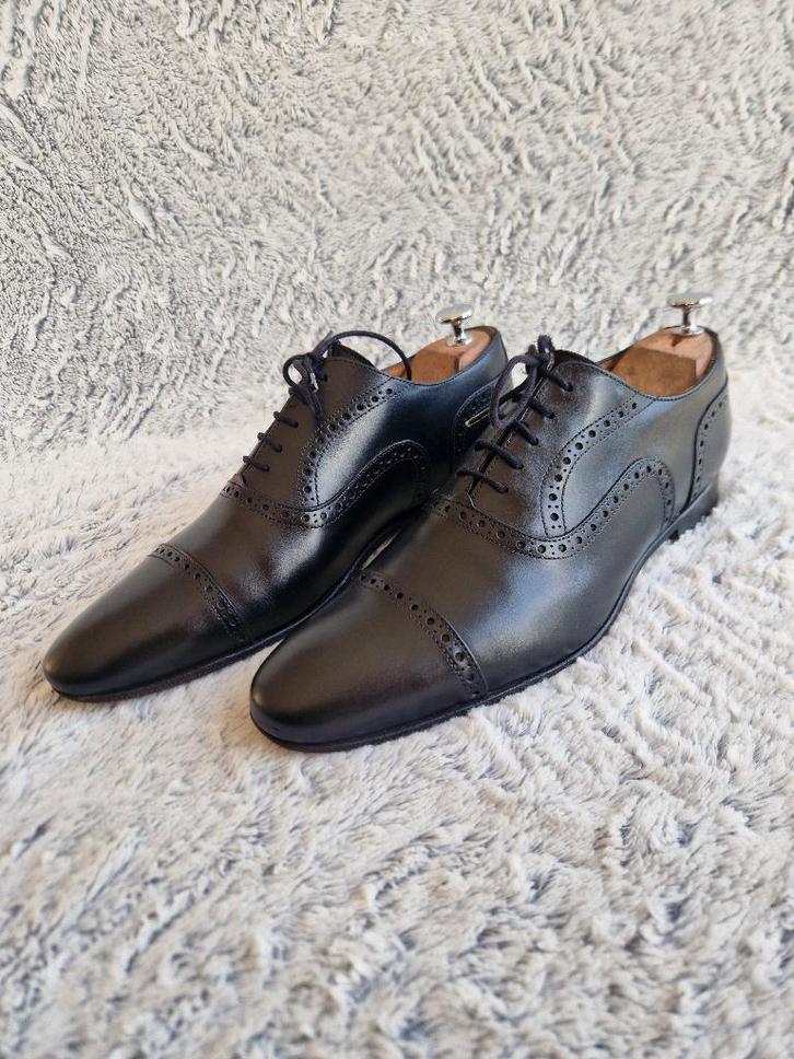 Richelieu Bexley model Ablington met rechte neus - T41.5, Kleding | Heren, Schoenen, Zo goed als nieuw, Veterschoenen, Zwart, Verzenden