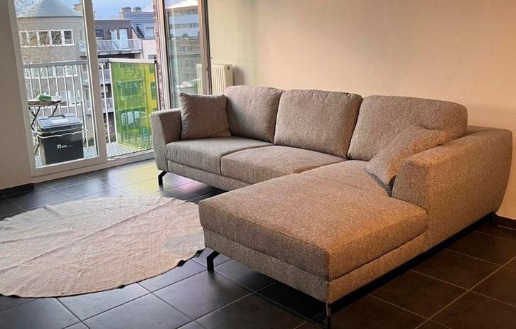 Hoekbank grijs, Huis en Inrichting, Zetels | Complete zithoeken, Zo goed als nieuw, Ophalen