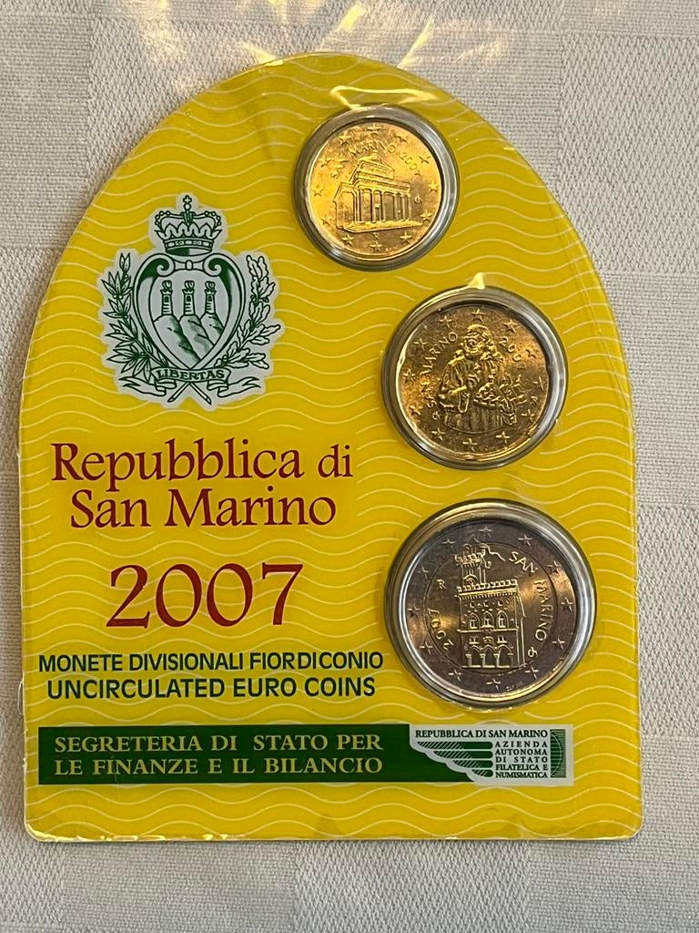 San Marino short set 2007, Postzegels en Munten, Munten | Europa | Euromunten, Ophalen, San Marino, Overige waardes, Setje