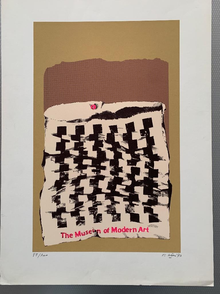 Renaat Ivens - zeefdruk - abstracte compositie, Antiquités & Art, Enlèvement ou Envoi