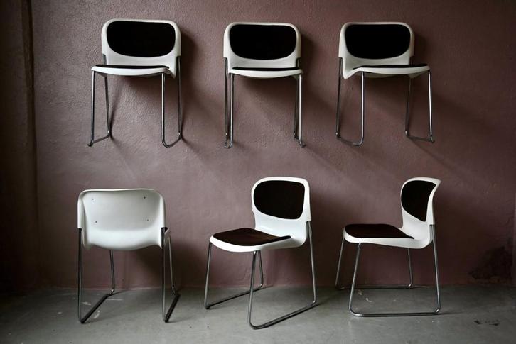 Série de 6 chaises Space Age Gerd Lange design West Germany, Maison & Meubles, Chaises, Utilisé, Cinq, Six Chaises ou plus, Synthétique