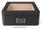 HUMIDOR "NAPOLI" DIGITAAL CARBON FIBER FINISH 40 SIGAREN h03, Verzenden, Nieuw, Tabaksdoos of Verpakking