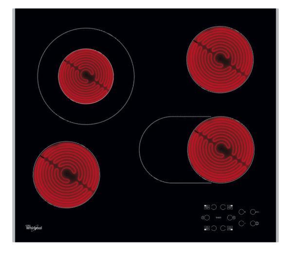 Whirlpool elektrische kookplaat, Elektronische apparatuur, Kookplaten, Nieuw, Elektrisch, 4 kookzones, Ophalen