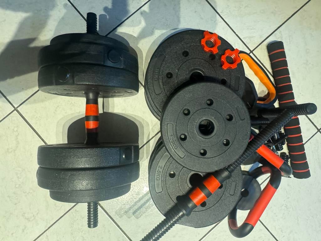 HMS Verstelbare Halter en Dumbbell Set - 40 kg, Sports & Fitness, Équipement de fitness, Enlèvement, Utilisé, Haltère