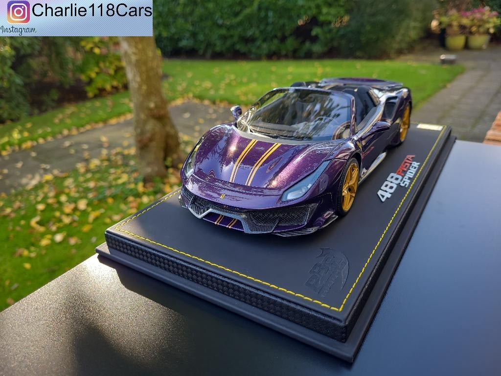 BBR 1/18 Ferrari 488 Pista Spider – Viola Hong Kong, Ophalen of Verzenden, Nieuw