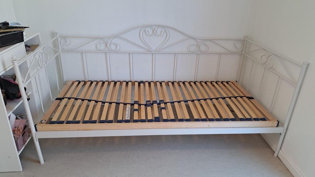Lattenbodem+bedframe, Huis en Inrichting, Ophalen, 90 cm, Eenpersoons, Zo goed als nieuw
