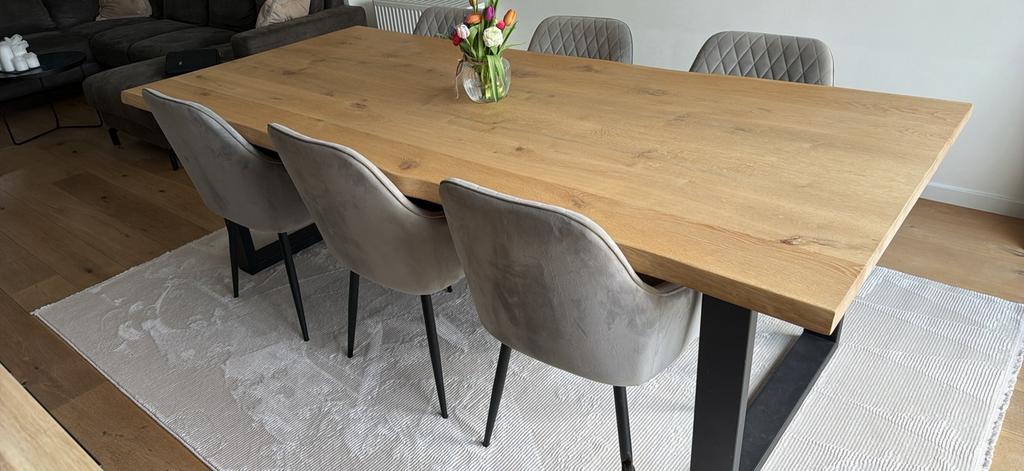 Eettafel (boomstam), Huis en Inrichting, Tafels | Eettafels, Ophalen, Gebruikt, 100 tot 150 cm, Eikenhout