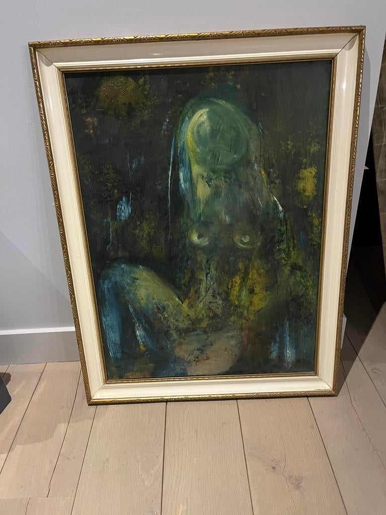 Schilderij abstracte weergave van een vrouwelijk naakt, Ophalen