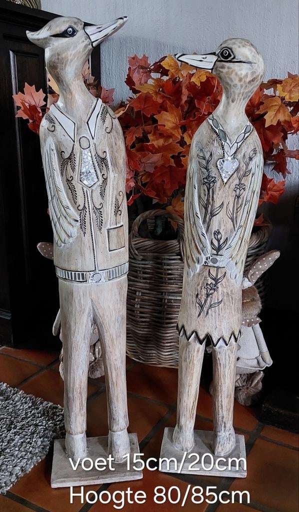 2 UNIEKE Egyptische eenden, uit hout gesneden!!!, Ophalen of Verzenden
