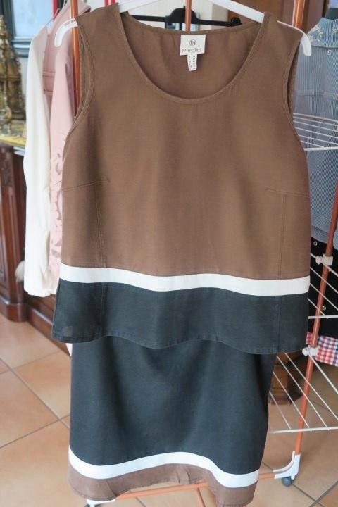 Topje+rokje zwart bruin linnen Mayerline mt 44-46, Vêtements | Femmes, Tops, Comme neuf, Taille 42/44 (L), Noir, Sans manches