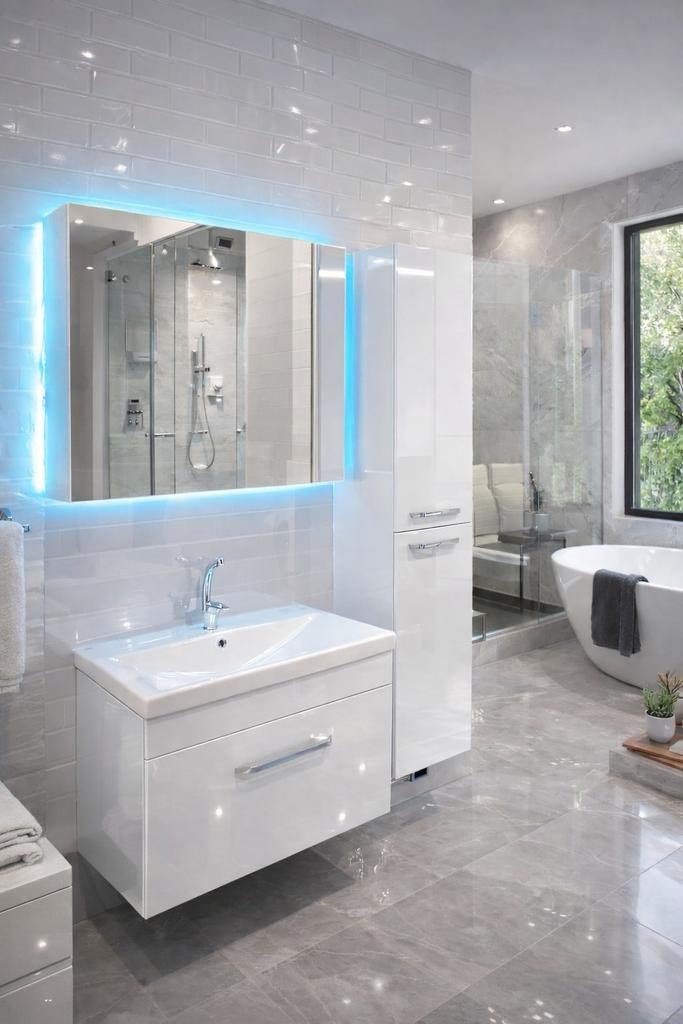 BEL ENSEMBLE DE MEUBLES DE SALLE DE BAIN DE LUXE, Maison & Meubles, Enlèvement