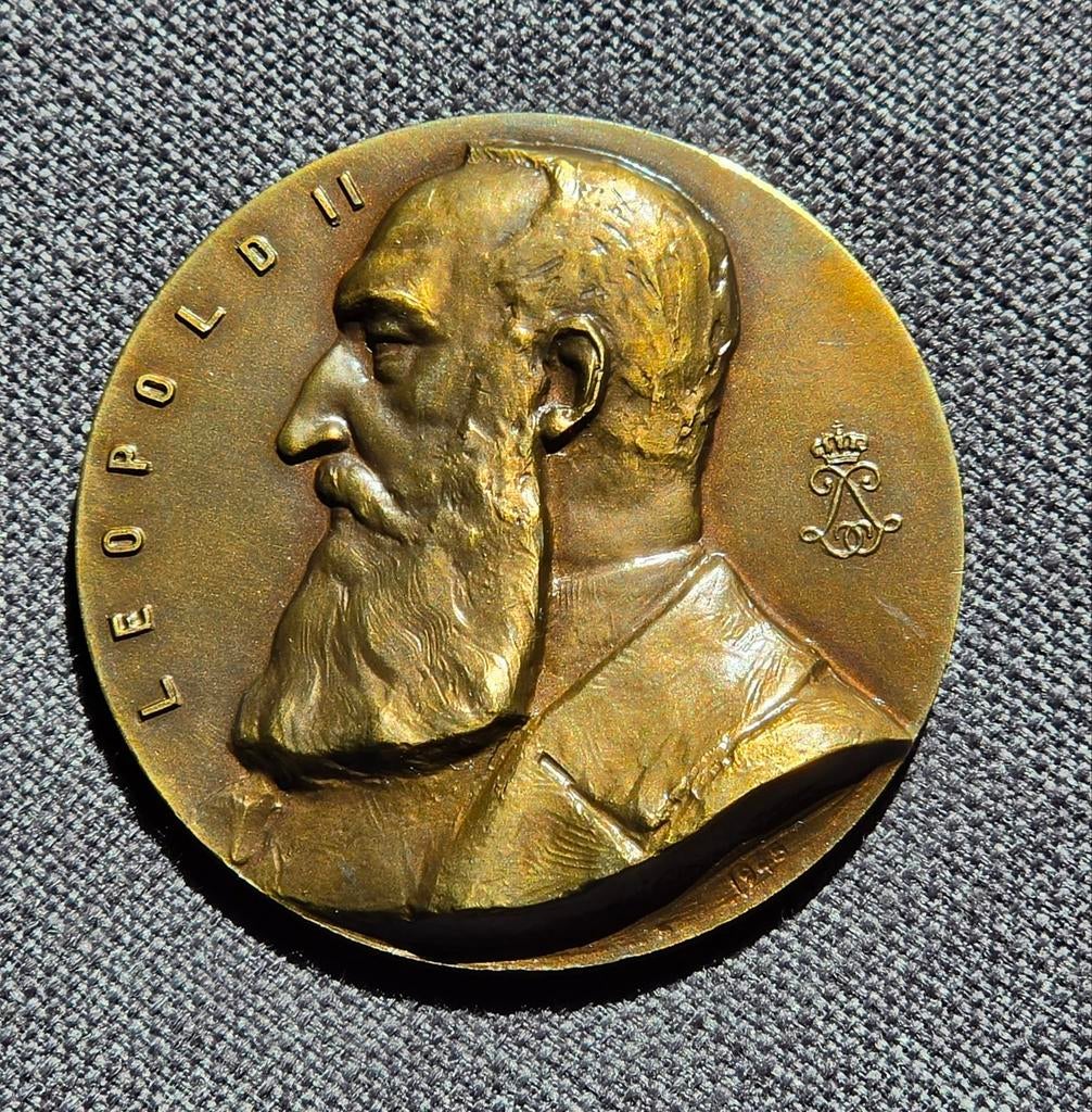medaille Leopold II Conho Veteranen "ÉPREUVE D'AUTEUR", Ophalen of Verzenden, Brons