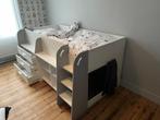 Halfhoogslaper kinderbed met lades en open schappen, Lit mezzanine ou Lit superposé, Enlèvement, 100 cm ou plus, 180 cm ou plus