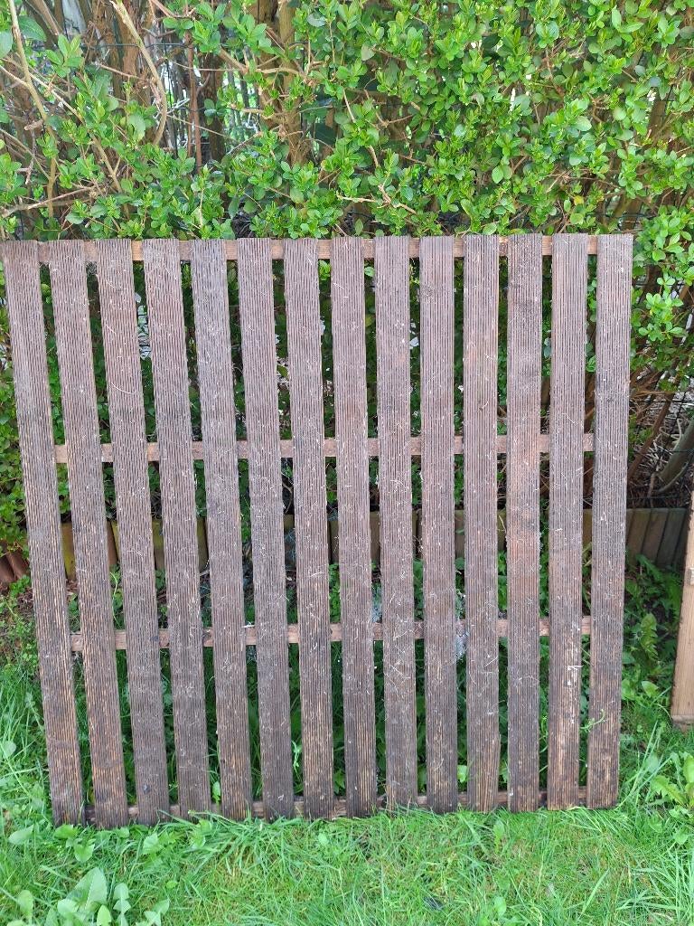 6 Dalles de jardin en bois 1m×1m (40 euros) les 6, Enlèvement, Utilisé, Bois, Sets de jardin