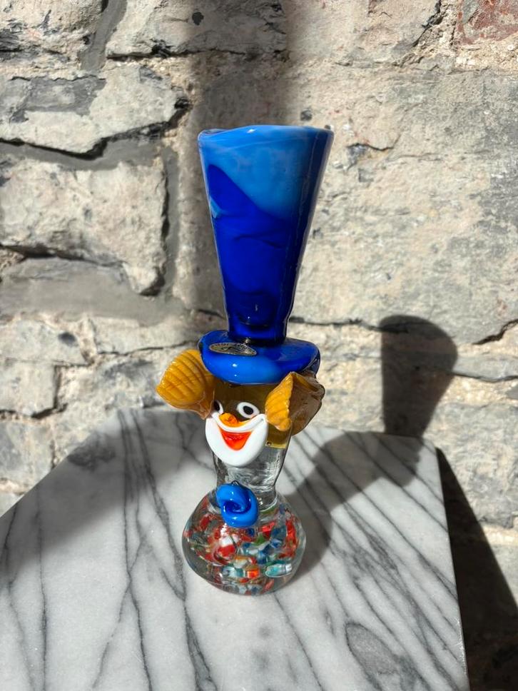 Clown de Murano en verre avec vase intégré, Antiquités & Art, Antiquités | Vases, Enlèvement ou Envoi