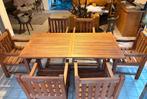 table de jardin en teck + 6 chaises, Jardin & Terrasse, Enlèvement, Utilisé, Rectangulaire, Bois de teck