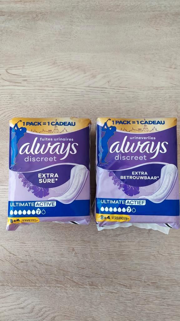 Serviettes Always discreet ULTIMATE Active n 7, Divers, Matériel Infirmier, Neuf, Enlèvement ou Envoi