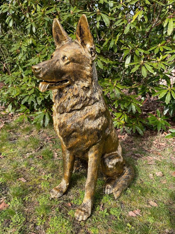 Statue de berger allemand, chiens, jardin, étang, 75 cm, Jardin & Terrasse, Statues de jardin, Neuf, Animal, Synthétique, Enlèvement