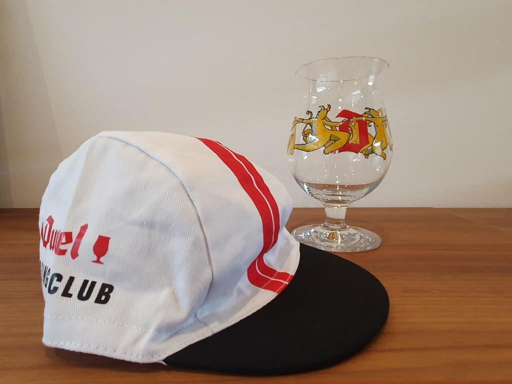 Duvel glas The 6 hop devils + pet Duvel cycling club, Verzamelen, Ophalen of Verzenden