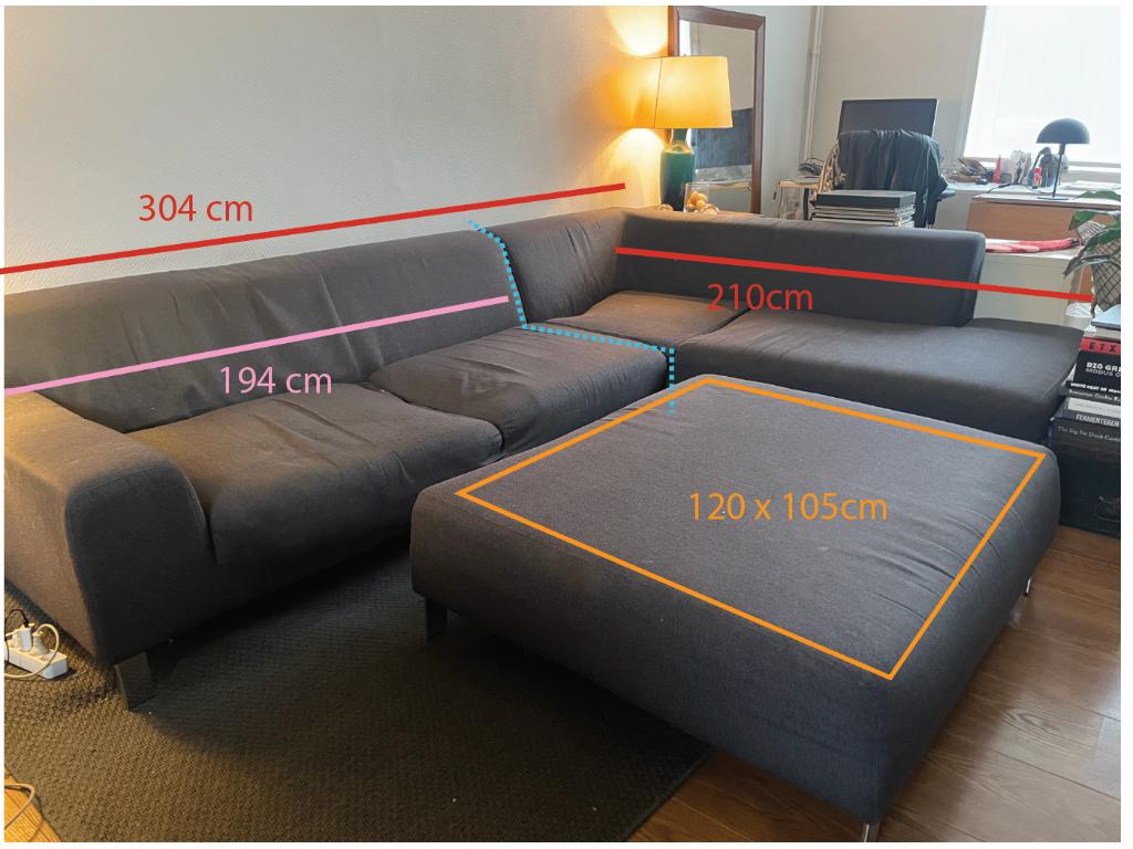 Gratis: hoekzetel + poef, Huis en Inrichting, Ophalen, Gebruikt, Stof