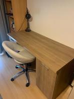 Bureau met bureaustoel en lamp, Huis en Inrichting, Bureaus, Ophalen, In hoogte verstelbaar, Gebruikt, Bureau