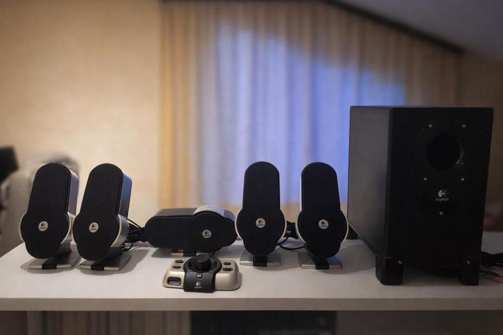 Logitech G51 5.1 surround set + subwoofer | mogelijke ruil, Audio, Tv en Foto, Luidsprekerboxen, Zo goed als nieuw, Complete surroundset