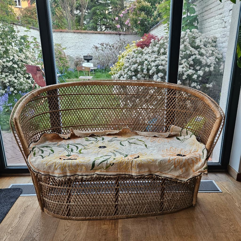 Fauteuil Vintage Rotin, Vintage design, Moins de 75 cm, Osier ou Rotin, Comme neuf