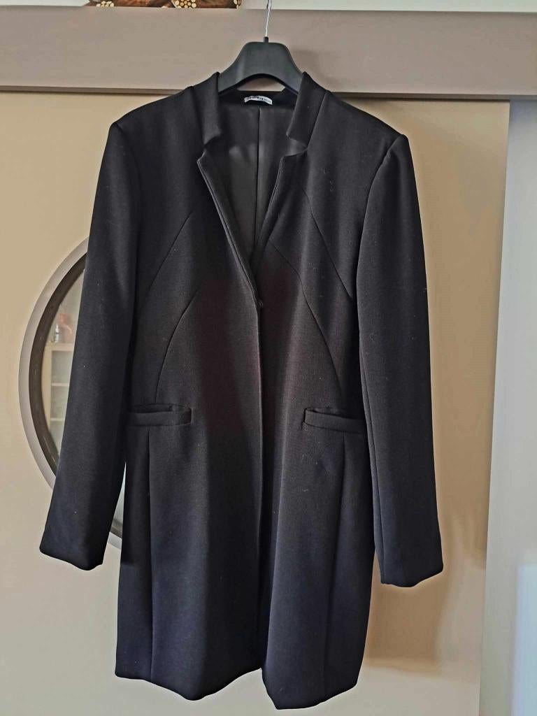 Silvian Heach, mantel tussenseizoen, M/L, Kleding | Dames, Jasjes, Kostuums en Pakken, Maat 38/40 (M), Zwart, Ophalen of Verzenden