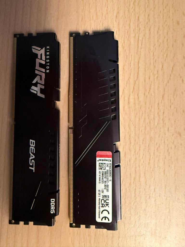 Fury beast 16gb ddr5 5600mhz, Computers en Software, RAM geheugen, Ophalen, Zo goed als nieuw, DDR5