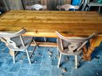 Landelijke houten tafel - Goede staat, Tuin en Terras, Ophalen, Gebruikt, Rechthoekig, Hout