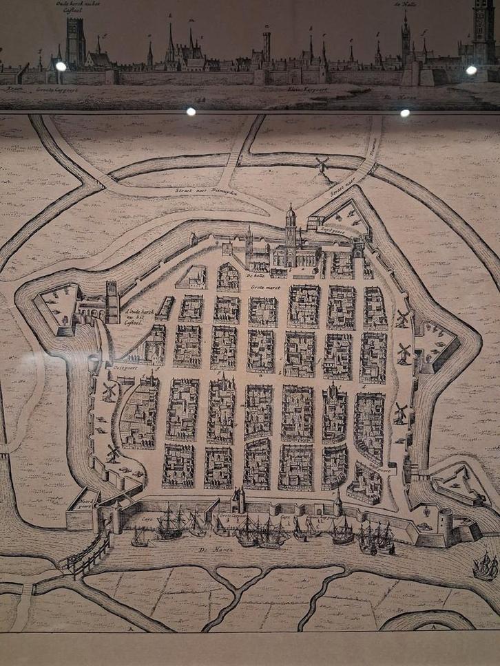 Oude kaart van Nieuwpoort, Antiquités & Art, Art | Eaux-fortes & Gravures, Autres techniques, Avec texte, Avec armoiries, Vue urbaine