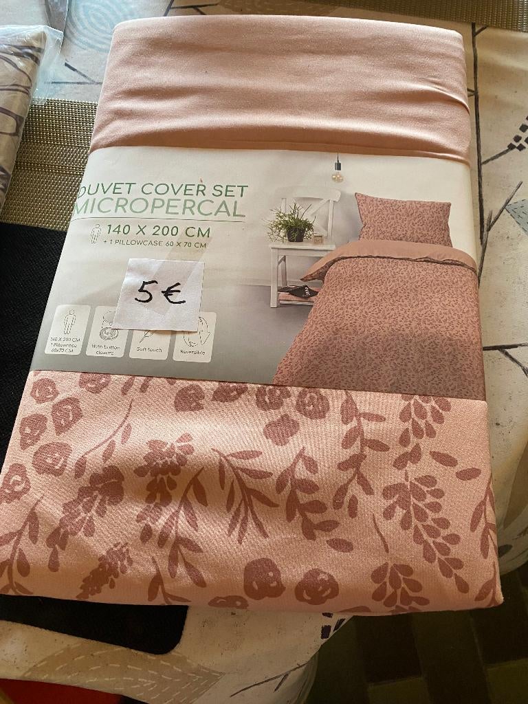 DEKBEDOVERTREK VOOR 1 PERSOON, Neuf, Rose, Housse de couette, Une personne