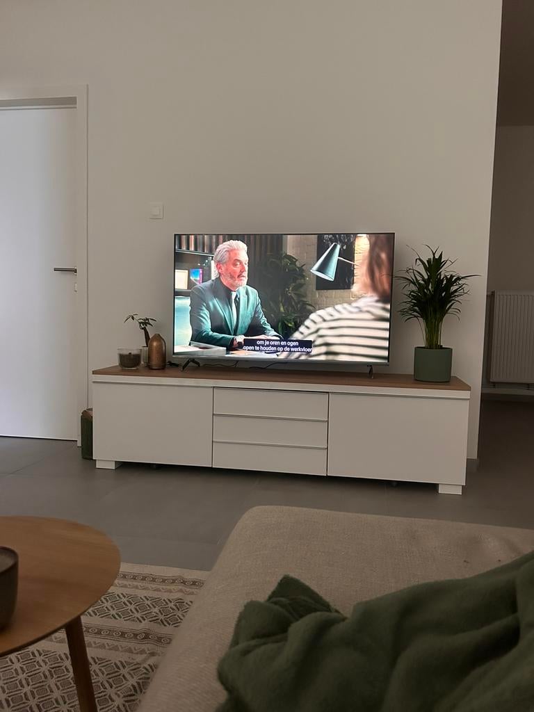 Tv meubel ikea besta burs incl houten blad, Enlèvement, Comme neuf