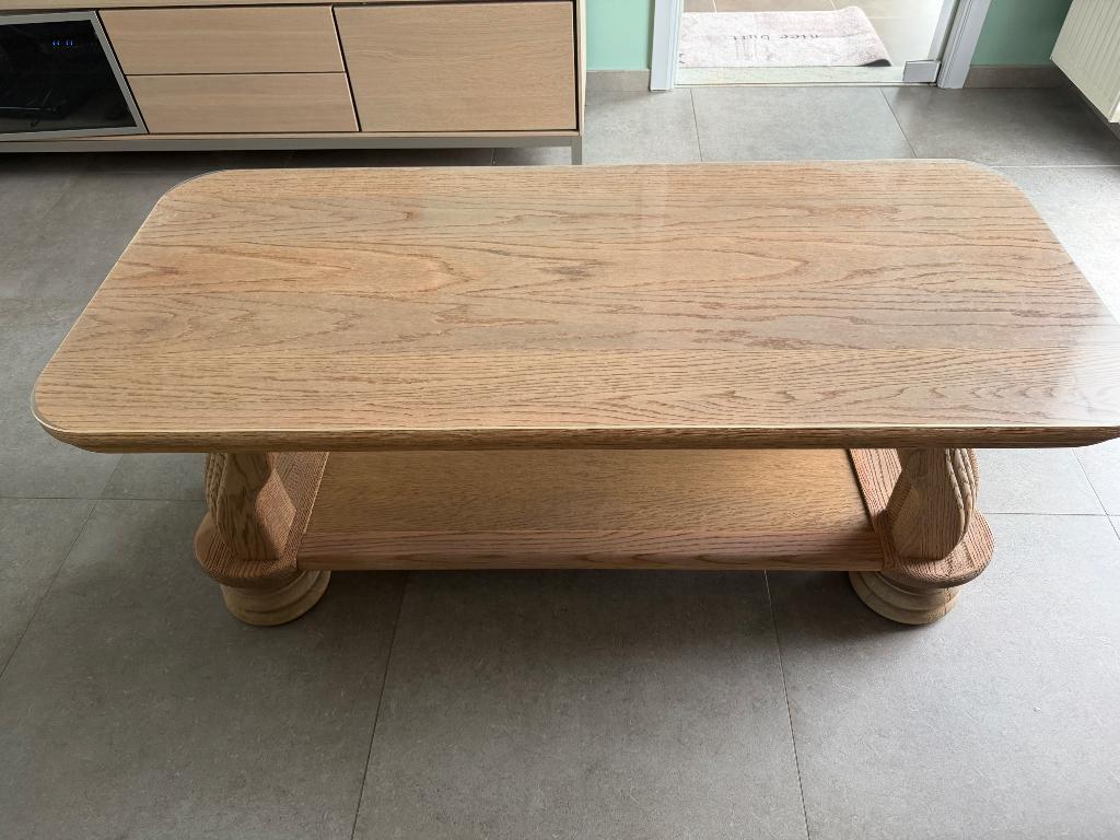 Eiken salontafel, Ophalen, 100 tot 150 cm, 50 tot 75 cm, Eikenhout