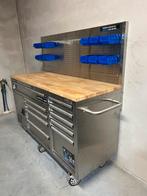 Établi avec plan de travail robuste et paroi arrière, Nic.debruyne@gmail.com, 170 cm ou plus, Comme neuf, Enlèvement