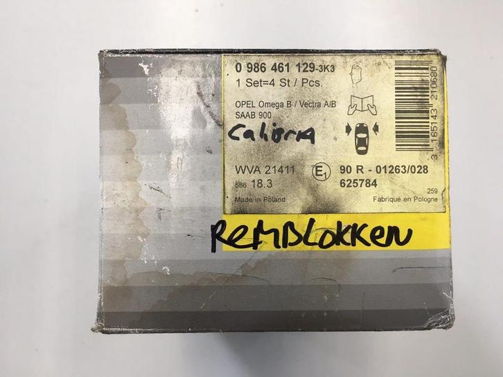 Remblokset 4 stuks Bosch 0986461129 Opel, Saab, Auto-onderdelen, Remmen en Aandrijving, Nieuw, Ophalen of Verzenden