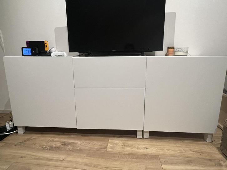 (Gereserveerd) Dressoir / BESTA kast (Gratis) - IKEA (wit), Huis en Inrichting, Kasten | Dressoirs, Gebruikt, 150 tot 200 cm, 25 tot 50 cm