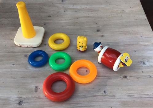 Fisher-Price ringentoren Ambitoys clown en duikelvarken, Kinderen en Baby's, Speelgoed | Bouwstenen, Zo goed als nieuw, Ophalen of Verzenden