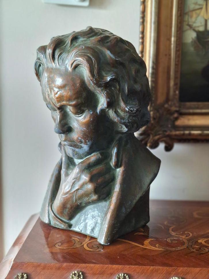 antieke buste van Beethoven/gesigneerd A.Trefolini, Antiek en Kunst, Antiek | Religieuze voorwerpen, Ophalen of Verzenden